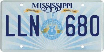 MS license plate LLN680