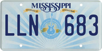 MS license plate LLN683
