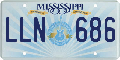 MS license plate LLN686
