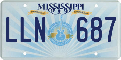 MS license plate LLN687
