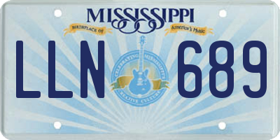 MS license plate LLN689