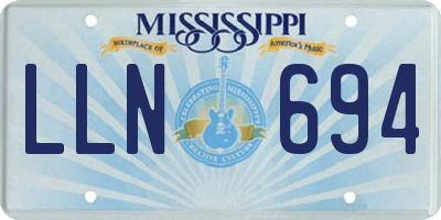 MS license plate LLN694