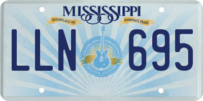 MS license plate LLN695