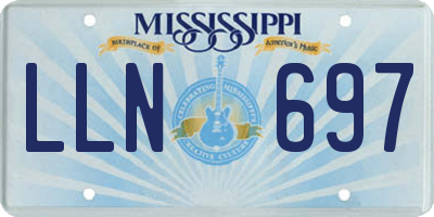 MS license plate LLN697