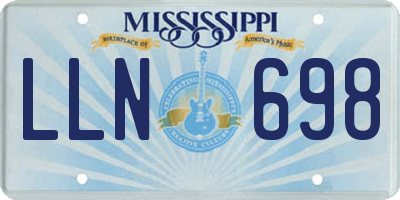 MS license plate LLN698