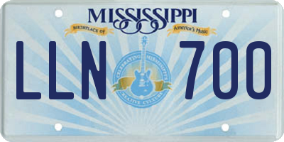 MS license plate LLN700