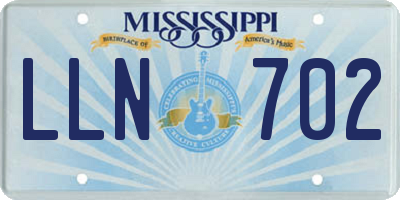 MS license plate LLN702