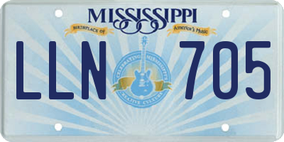MS license plate LLN705