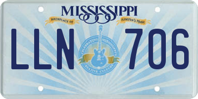 MS license plate LLN706