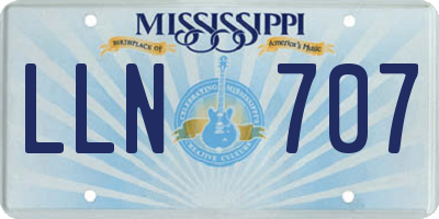 MS license plate LLN707