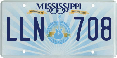 MS license plate LLN708