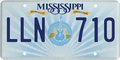 MS license plate LLN710