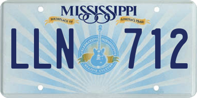 MS license plate LLN712