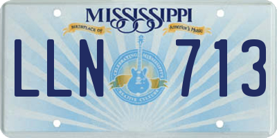 MS license plate LLN713