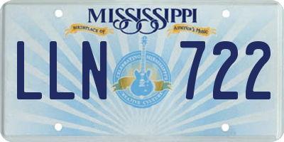 MS license plate LLN722