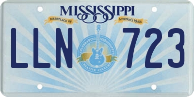 MS license plate LLN723