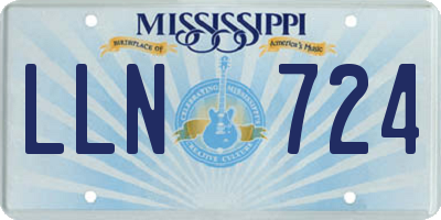 MS license plate LLN724
