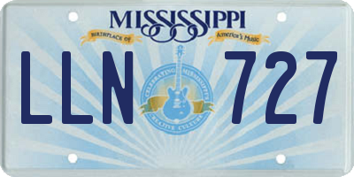 MS license plate LLN727
