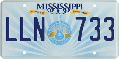 MS license plate LLN733