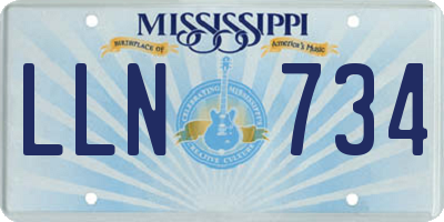 MS license plate LLN734