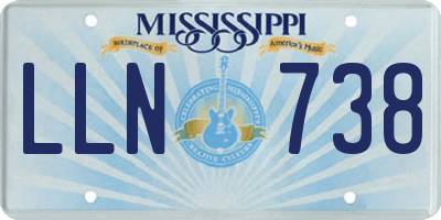 MS license plate LLN738