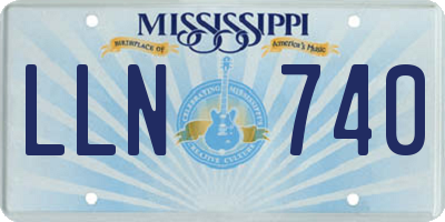 MS license plate LLN740