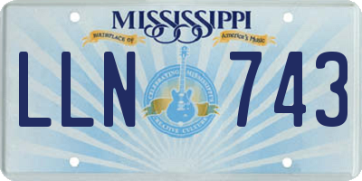 MS license plate LLN743