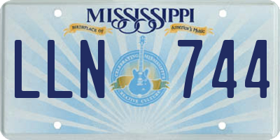 MS license plate LLN744