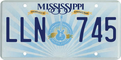 MS license plate LLN745