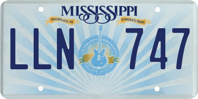 MS license plate LLN747