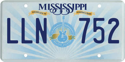 MS license plate LLN752