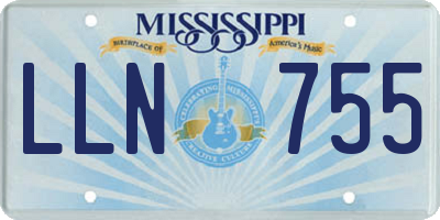 MS license plate LLN755