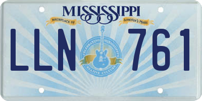 MS license plate LLN761