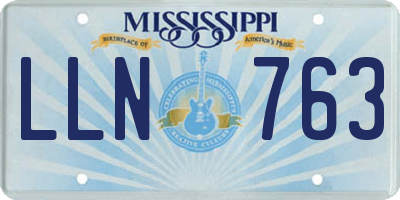 MS license plate LLN763