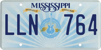 MS license plate LLN764