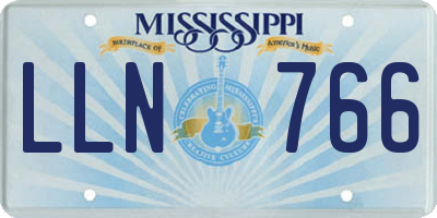 MS license plate LLN766