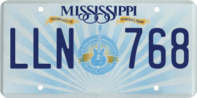 MS license plate LLN768