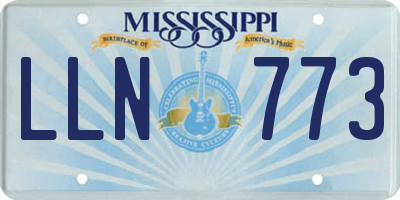 MS license plate LLN773