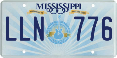 MS license plate LLN776