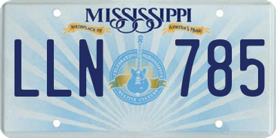 MS license plate LLN785
