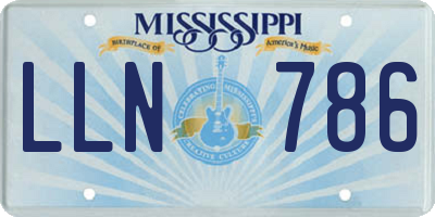 MS license plate LLN786