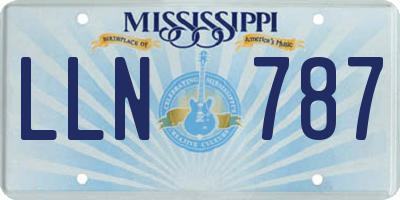 MS license plate LLN787