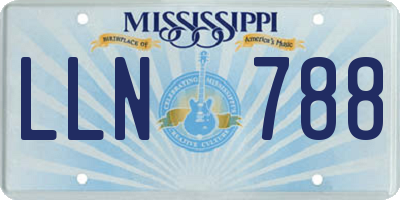 MS license plate LLN788