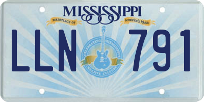 MS license plate LLN791
