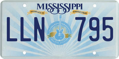 MS license plate LLN795