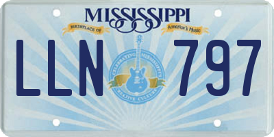 MS license plate LLN797