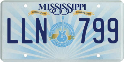 MS license plate LLN799