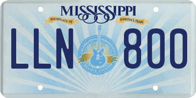 MS license plate LLN800