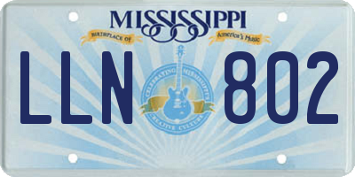 MS license plate LLN802
