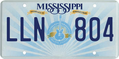 MS license plate LLN804